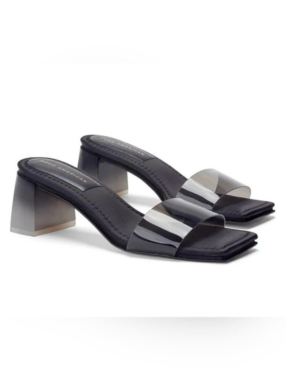 Good American Block Heel Ombré Slide Sandals Women's Size 9.5